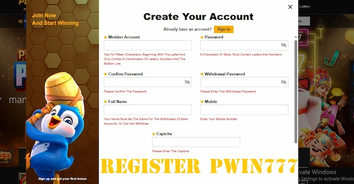 Register PWIN777